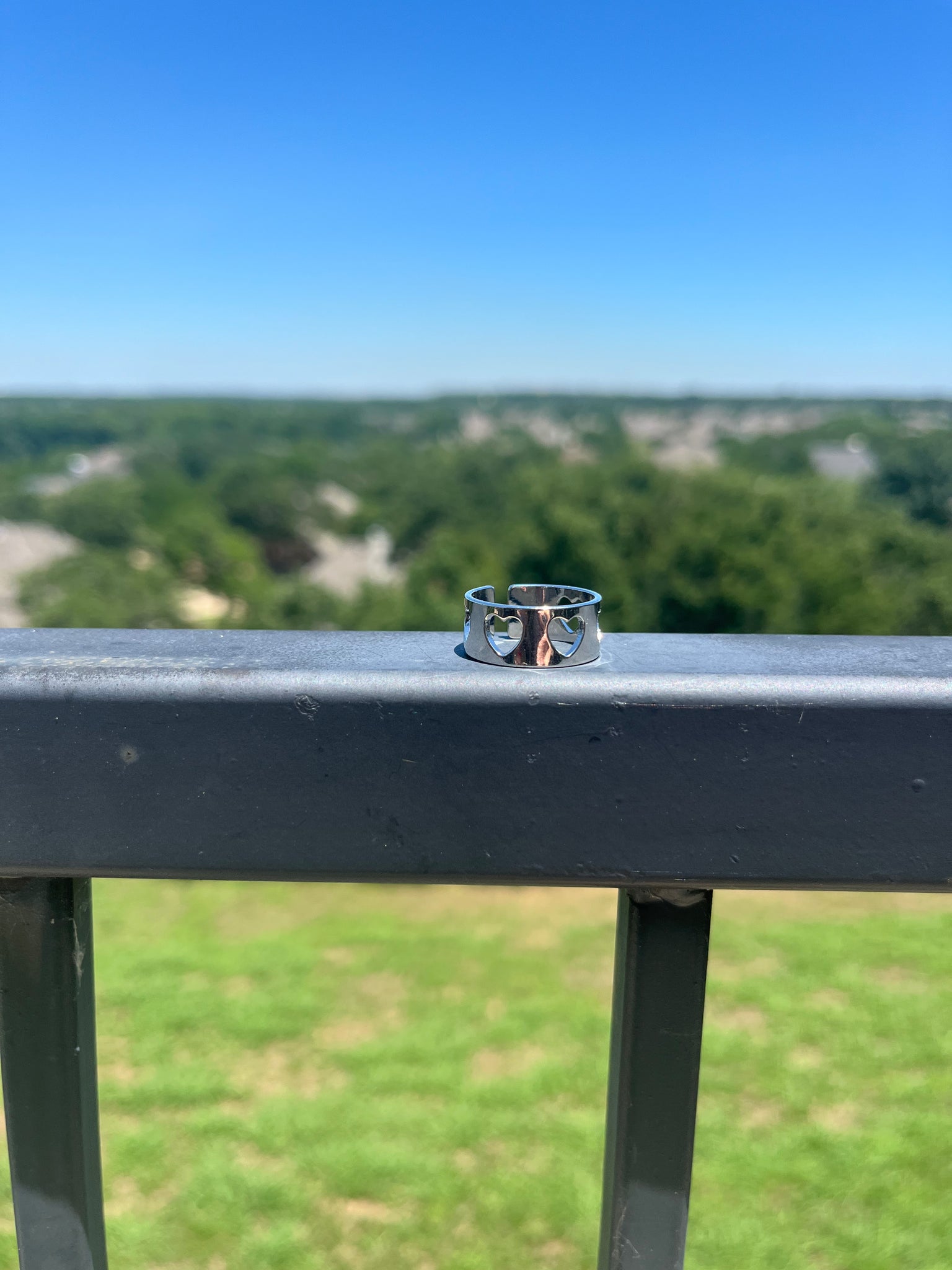 Silver Heart Cut out Ring