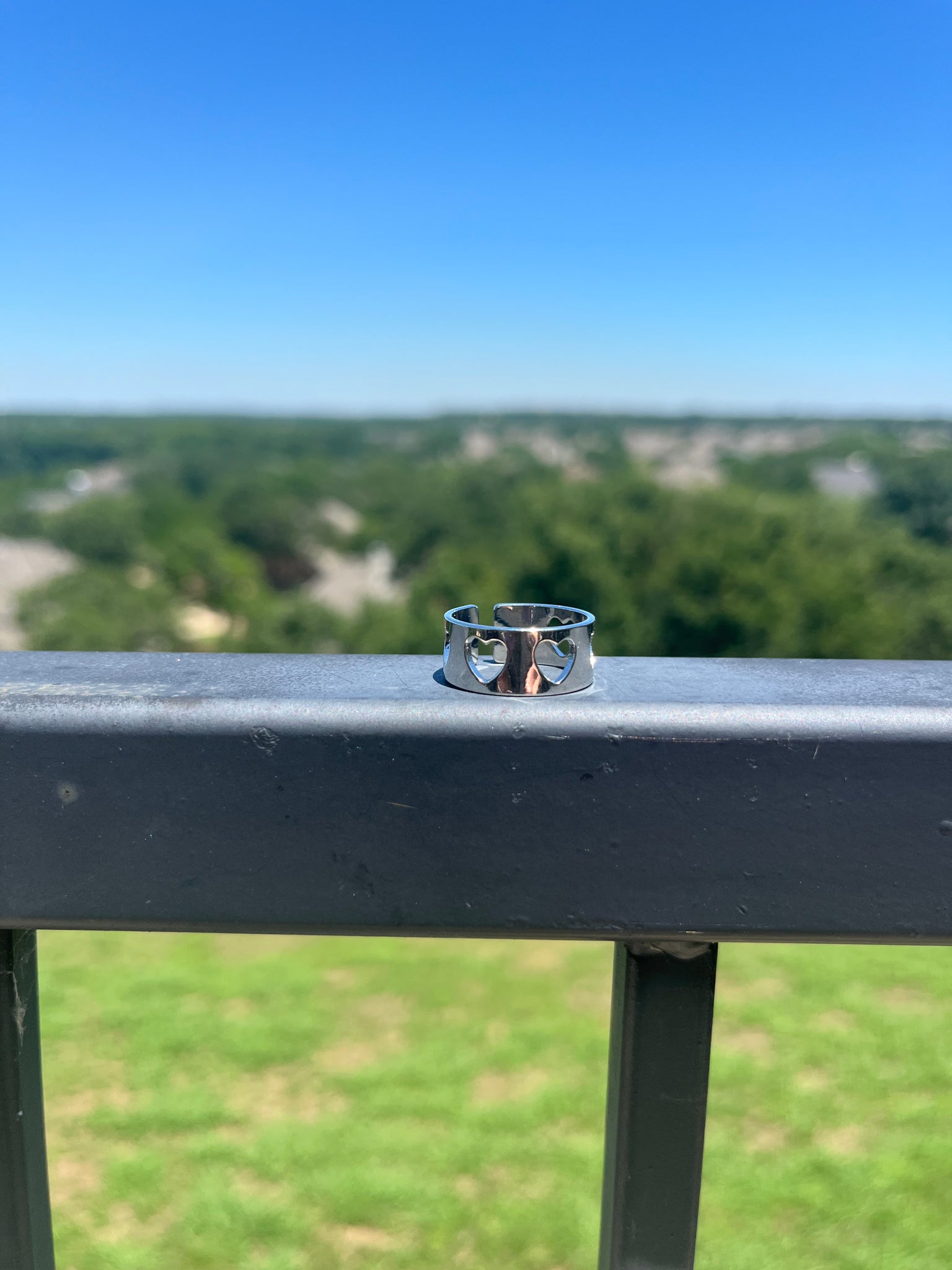 Silver Heart Cut out Ring