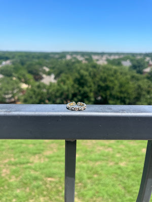 Evil eye black and crystal ring