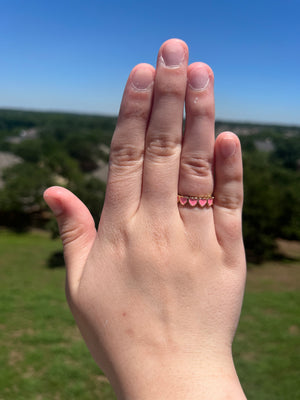 Pink Preppy heart ring