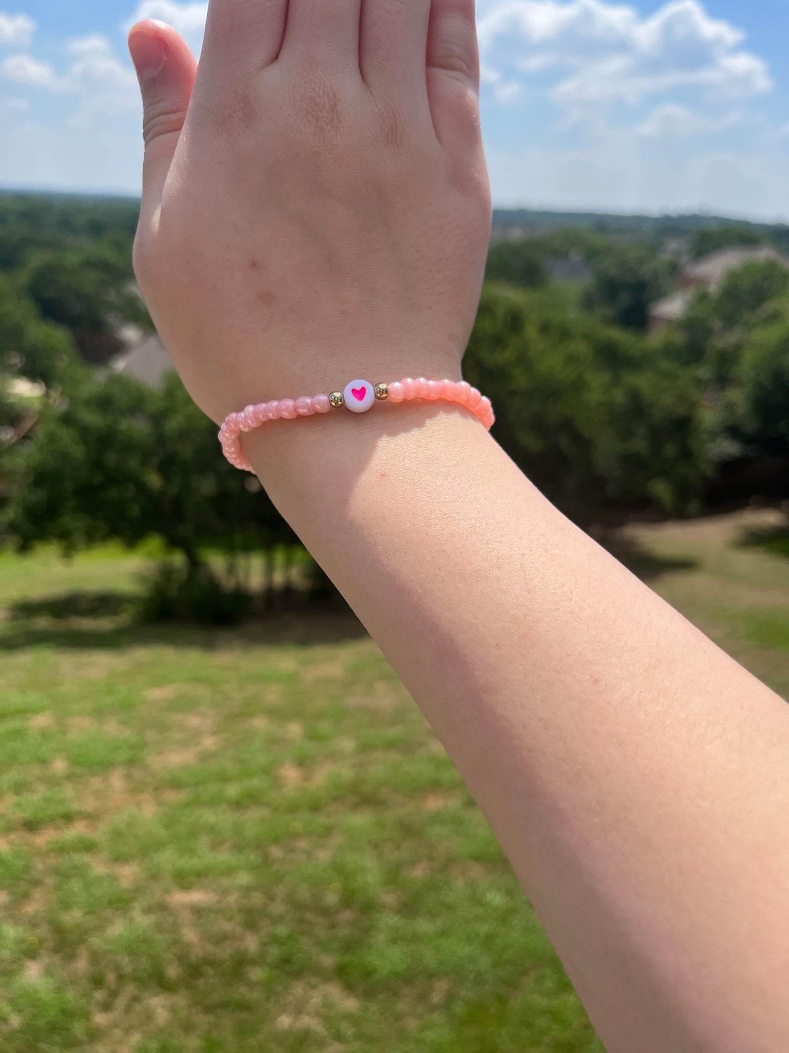 Pink Heart Friendship Bracelet