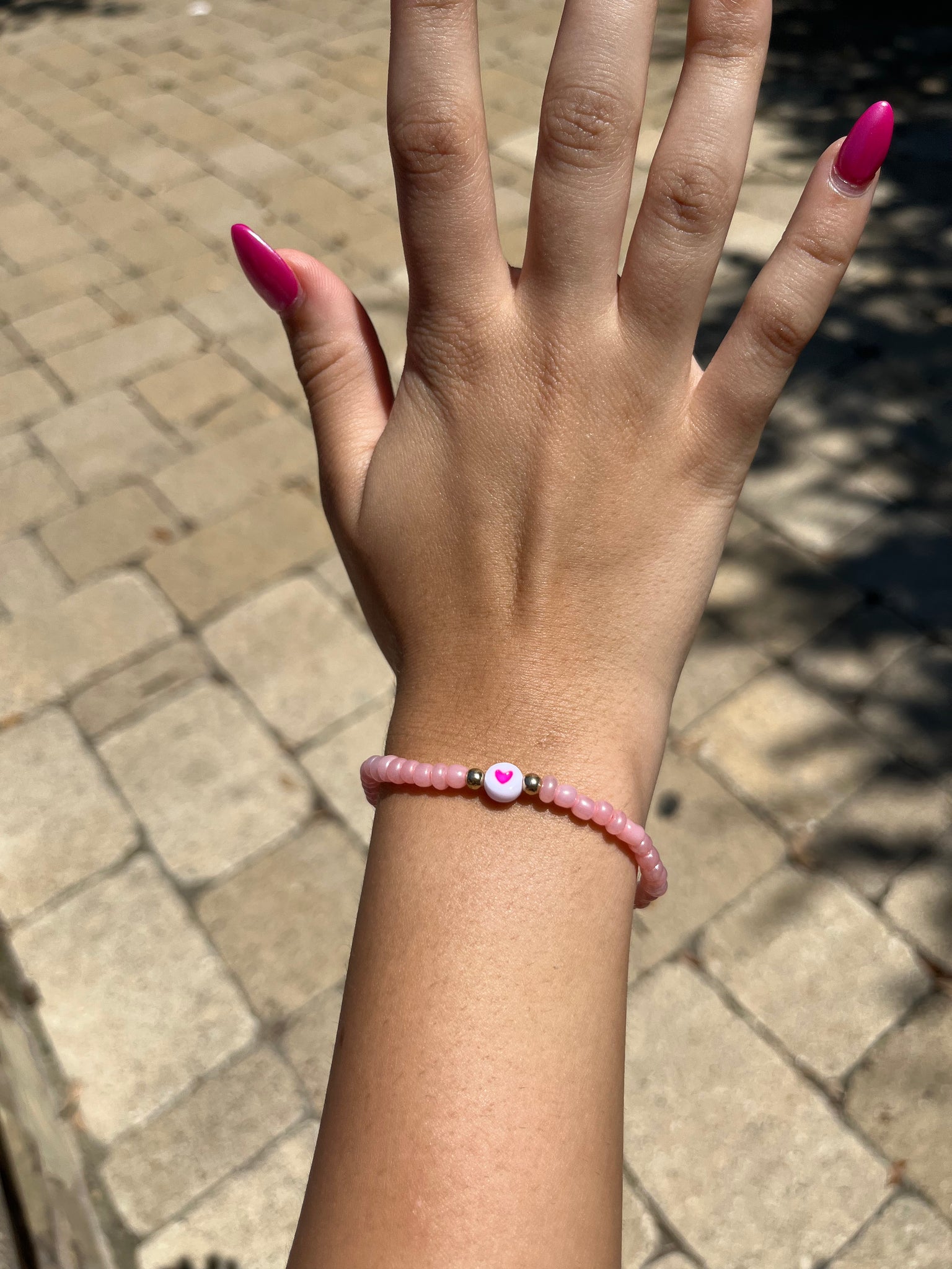 Pink Heart Friendship Bracelet