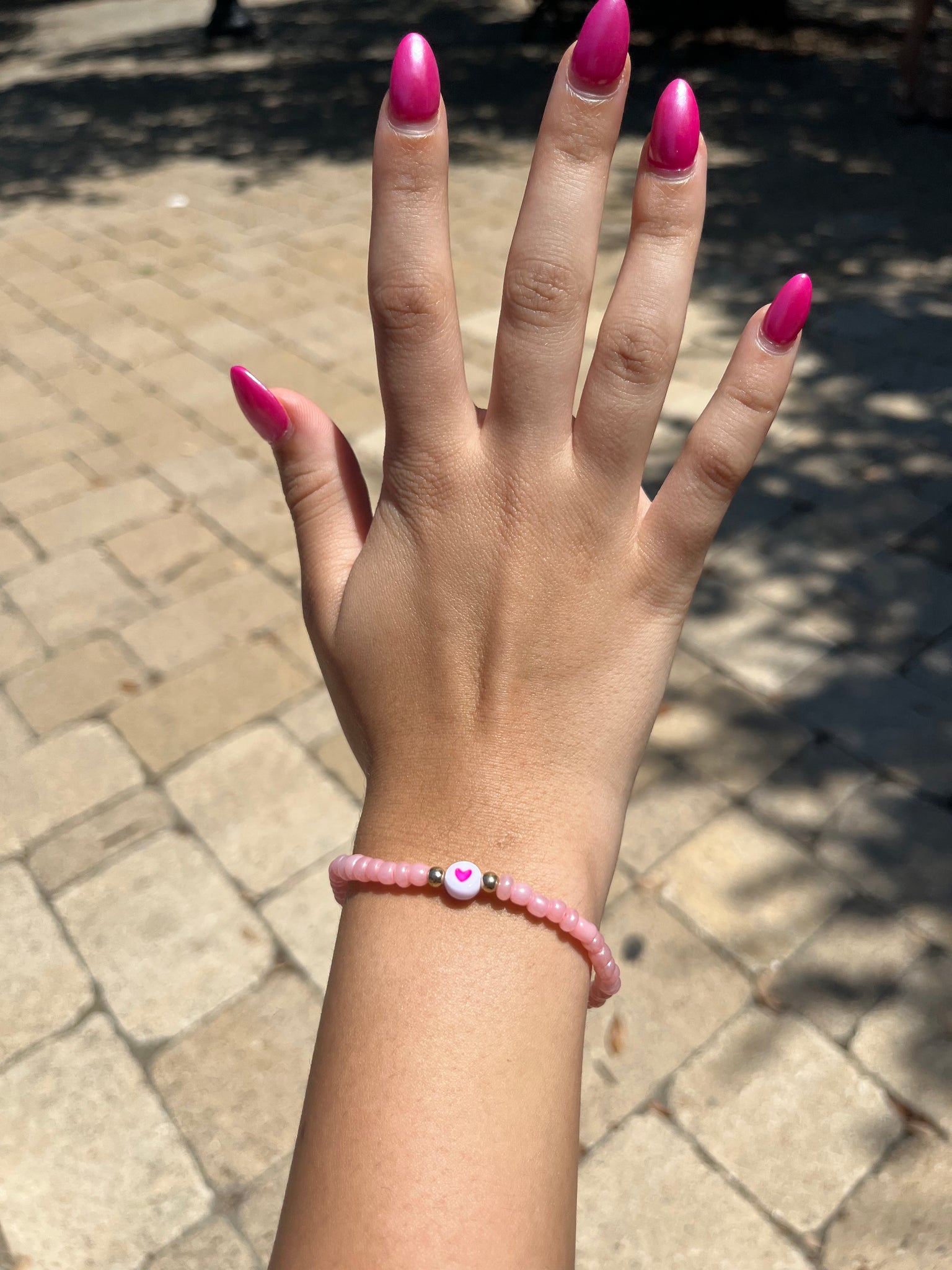 Pink Heart Friendship Bracelet