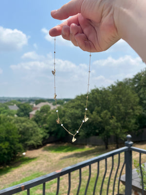 White and Gold butterfly Necklace