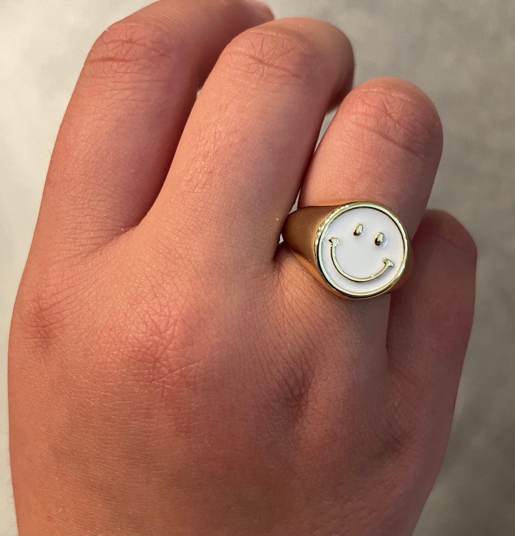 SMILE ring white & gold