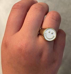 SMILE ring white & gold