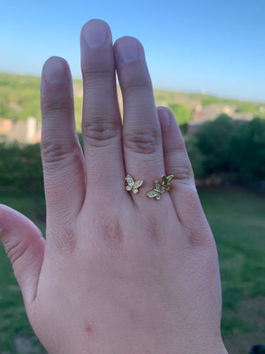 Gold butterfly ring