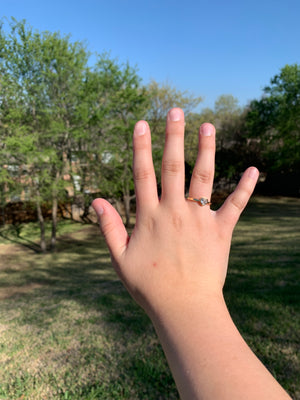 Crystal heart ring